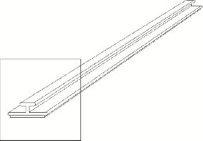 Upevňovací lišta OPB-F pro regálové děliče,1000mm