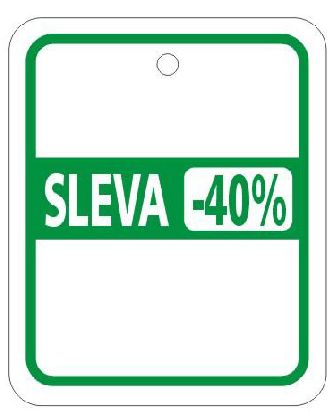 Visačky-40%, žlutá barva